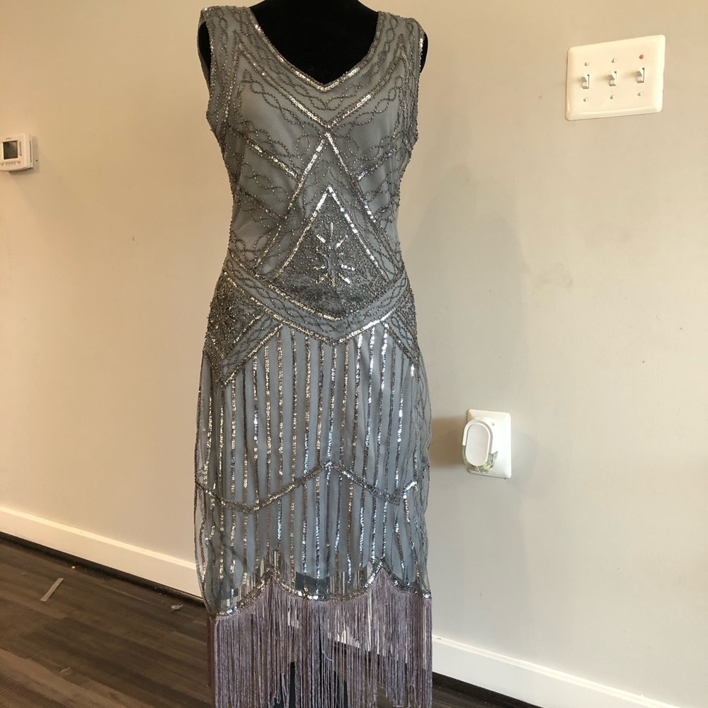 Beaded embroidered dress